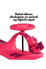 Swing Car Karınca Çocuk Kaykayı Sevimli Ayıcık Sepetli