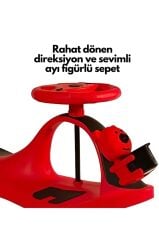 Swing Car Karınca Çocuk Kaykayı Sevimli Ayıcık Sepetli