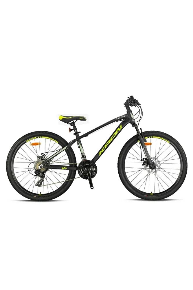 XC75 26'' MTB 14' M.Disk Fren Dağ Bisikleti Mat Siyah Sarı