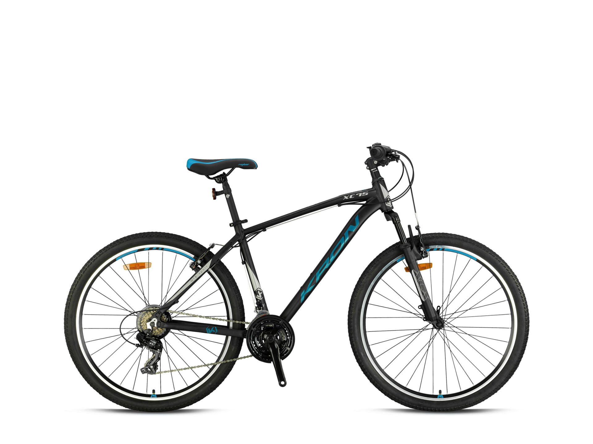 XC 75 - 27,5'' MTB - 16' - 21 Vites - V.B. 2025 MODEL MAT SİYAH-TURKUAZ/BEJ