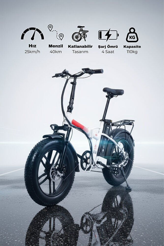 Bike - S Model Elektrikli Katlanılabilir Bisiklet Düz Kadro