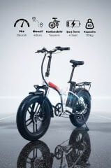 Bike - S Model Elektrikli Katlanılabilir Bisiklet Düz Kadro