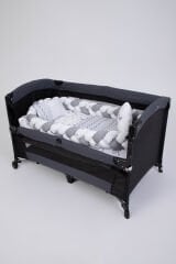 MARAL Örgülü Park Beşik Uyku Seti Gri 70x110, 70x120, 70x130, 60x120