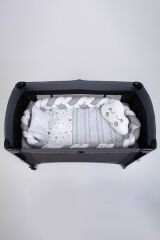 MARAL Örgülü Park Beşik Uyku Seti Gri 70x110, 70x120, 70x130, 60x120