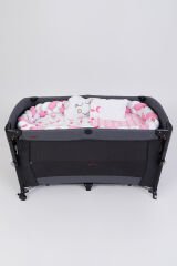 MARAL Örgülü Park Beşik Uyku Seti Pembe 70x110, 70x120, 70x130, 60x120