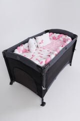 MARAL Örgülü Park Beşik Uyku Seti Pembe 70x110, 70x120, 70x130, 60x120