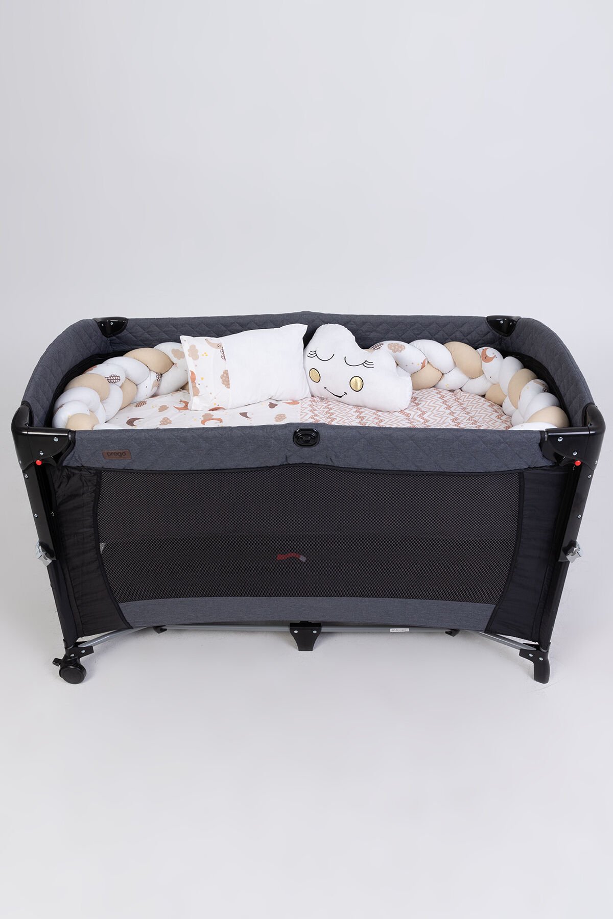 MARAL Örgülü Park Beşik Uyku Seti Kahverengi 70x110, 70x120, 70x130, 60x120