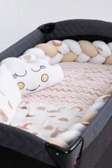 MARAL Örgülü Park Beşik Uyku Seti Kahverengi 70x110, 70x120, 70x130, 60x120