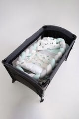 MARAL Örgülü Park Beşik Uyku Seti Yeşil 70x110, 70x120, 70x130, 60x120