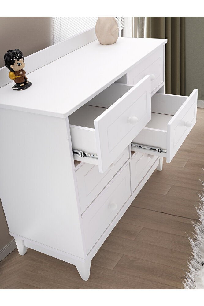 Aymini Nest Çok Amaçlı Dolap , Çekmeceli Şifonyer , Kapaklı Şifonyer 6 Çekmeceli Şifonyer