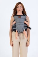 Cozibo Premium Lüks Bel Destekli Bebek Kanguru Gri - Ergonomi, Kolay Kullanım ve Modern Tasarım