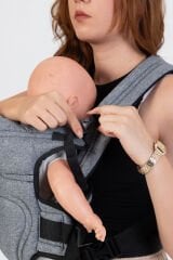 Cozibo Premium Lüks Bel Destekli Bebek Kanguru Gri - Ergonomi, Kolay Kullanım ve Modern Tasarım