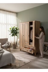 Bahama Çitalı 3 Kapılı 2 Çekmeceli Gardrop