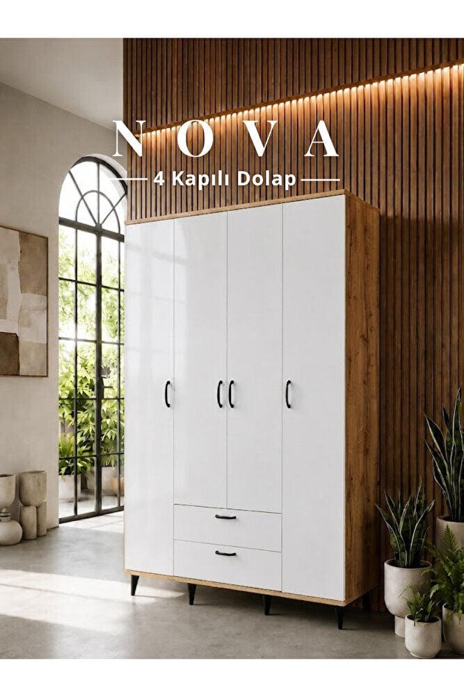 Nova 4 Kapılı 2 Çekmeceli Dolap, Gardrop