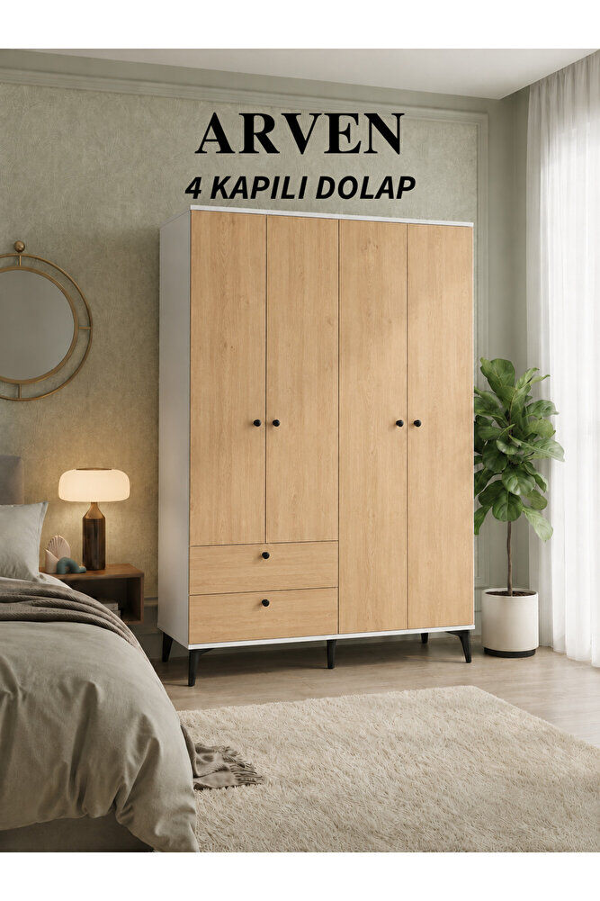 Arven 4 Kapılı 2 Çekmeceli Dolap, Gardrop