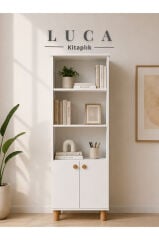 Luca 2 Kapaklı Kitaplık Beyaz