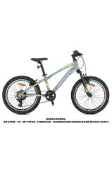 XC 75 - 24 MTB - 13' - 21 Vites -V.Brake - Nardo Gri/Neon Sarı-Siyah-Mavi